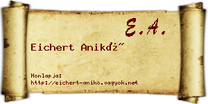 Eichert Anikó névjegykártya